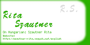 rita szautner business card